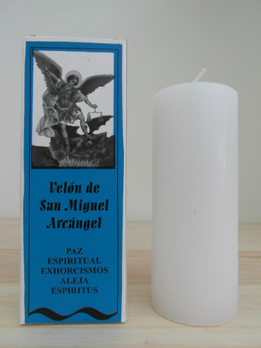 Velón Caja Preparado San Miguel Arcángel.