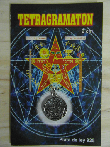 Amuleto Tetragramaton Labrado 2 Cm. (Plata de Ley 925)