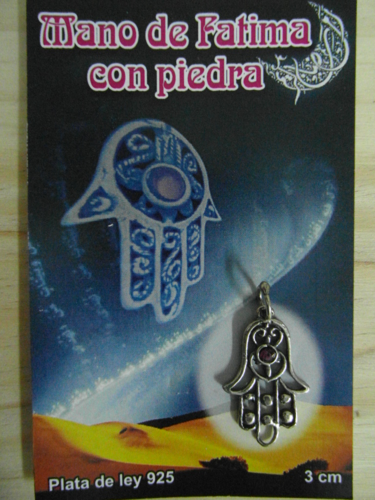 Amuleto Mano de Fátima con Piedra.